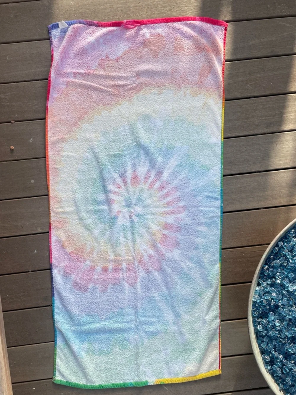 Bright, Bold, Colorful Tie-dye Pattern Beach Towel